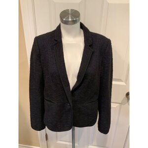 Cartonnier Anthropologie Navy Blue Textured Single Button Blazer, Size 10